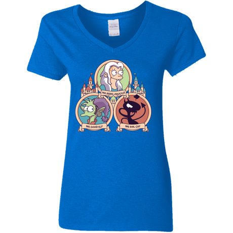 T-Shirts Royal / S The Rebel, the Good and Evil Cat Women's V-Neck T-Shirt