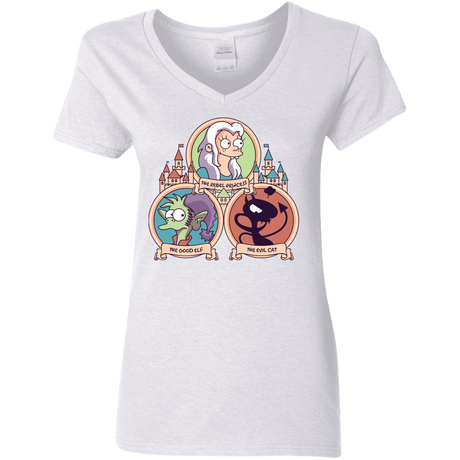 T-Shirts White / S The Rebel, the Good and Evil Cat Women's V-Neck T-Shirt