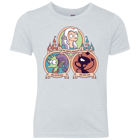 T-Shirts Heather White / YXS The Rebel, the Good and Evil Cat Youth Triblend T-Shirt