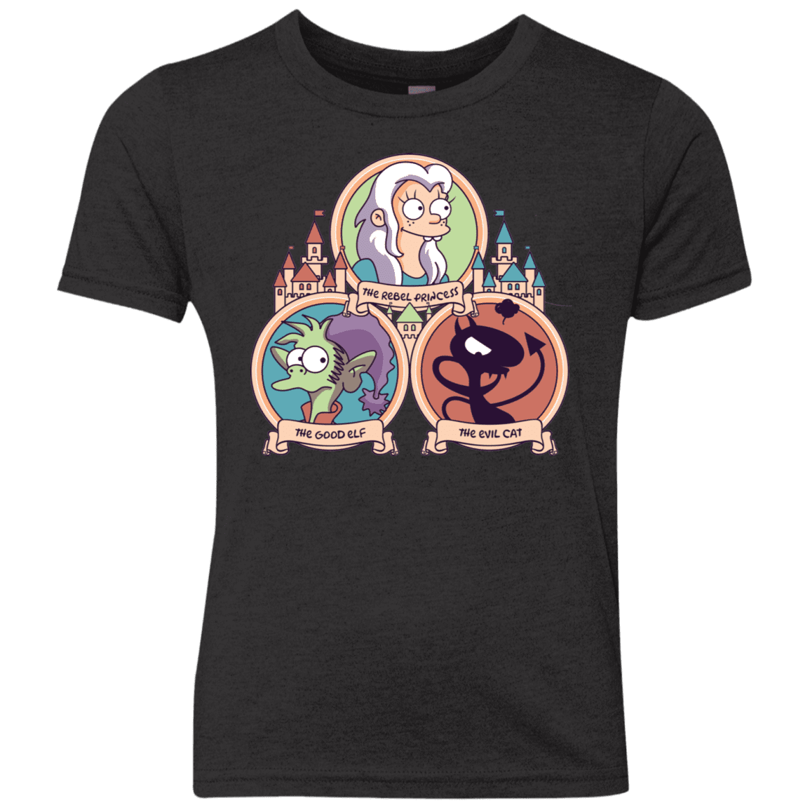 T-Shirts Vintage Black / YXS The Rebel, the Good and Evil Cat Youth Triblend T-Shirt