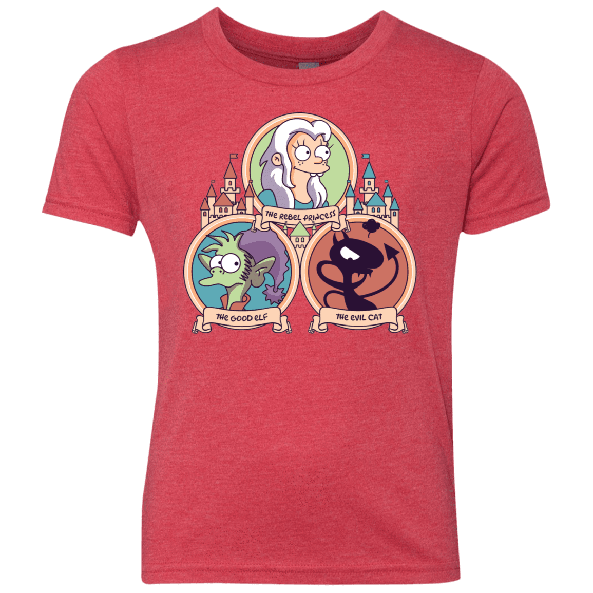 T-Shirts Vintage Red / YXS The Rebel, the Good and Evil Cat Youth Triblend T-Shirt