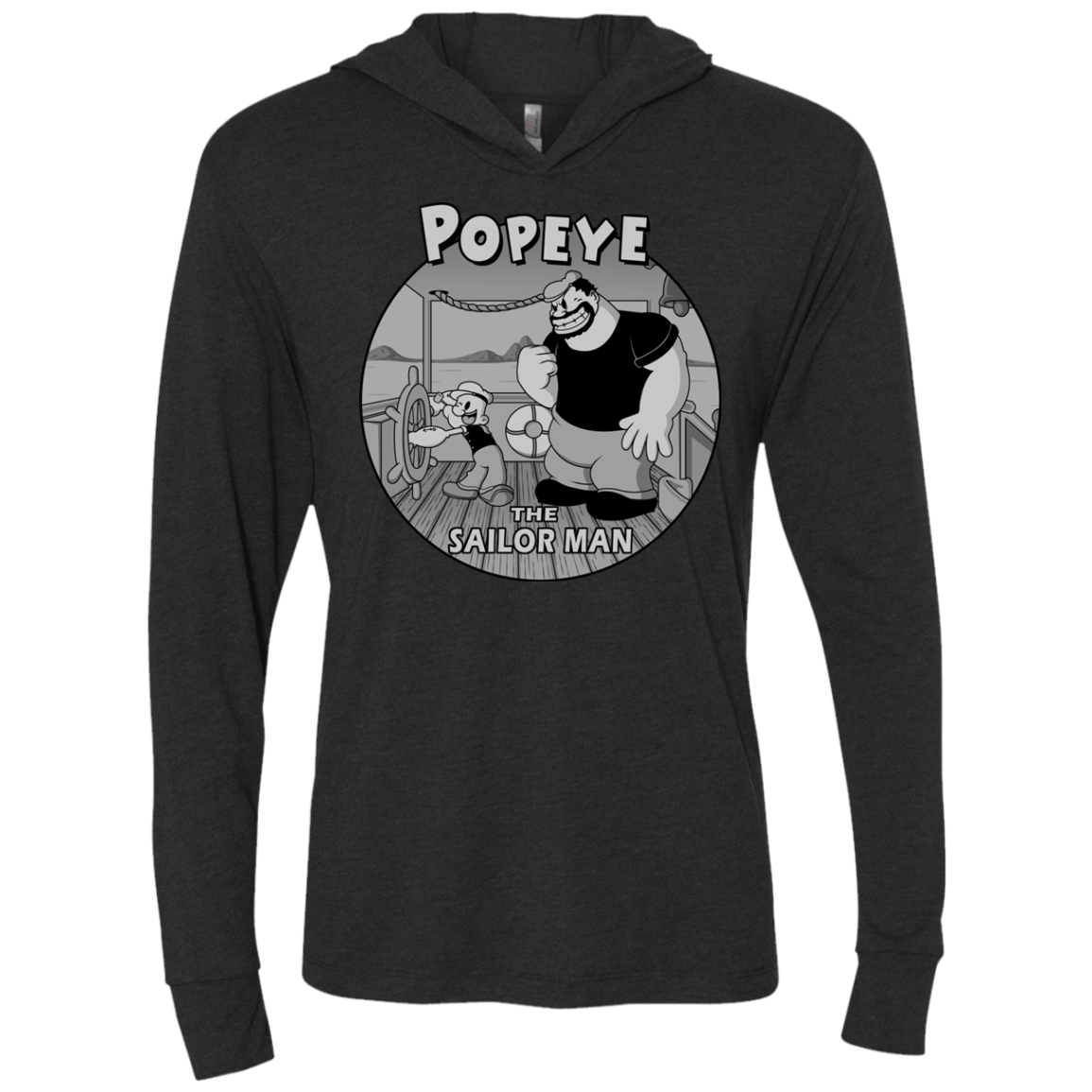 T-Shirts Vintage Black / X-Small The Sailor Man Triblend Long Sleeve Hoodie Tee