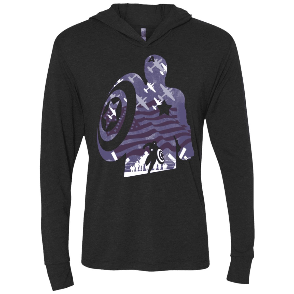 T-Shirts Vintage Black / X-Small The Soldier Triblend Long Sleeve Hoodie Tee