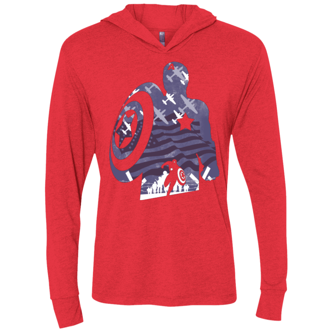 T-Shirts Vintage Red / X-Small The Soldier Triblend Long Sleeve Hoodie Tee