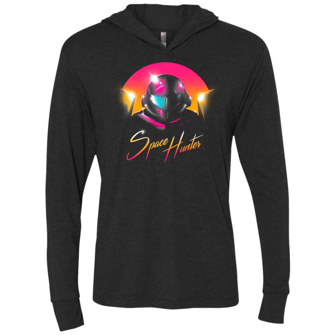 The Space Hunter Triblend Long Sleeve Hoodie Tee