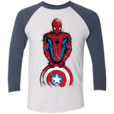 T-Shirts Heather White/Indigo / X-Small The Spider is Coming Men's Triblend 3/4 Sleeve