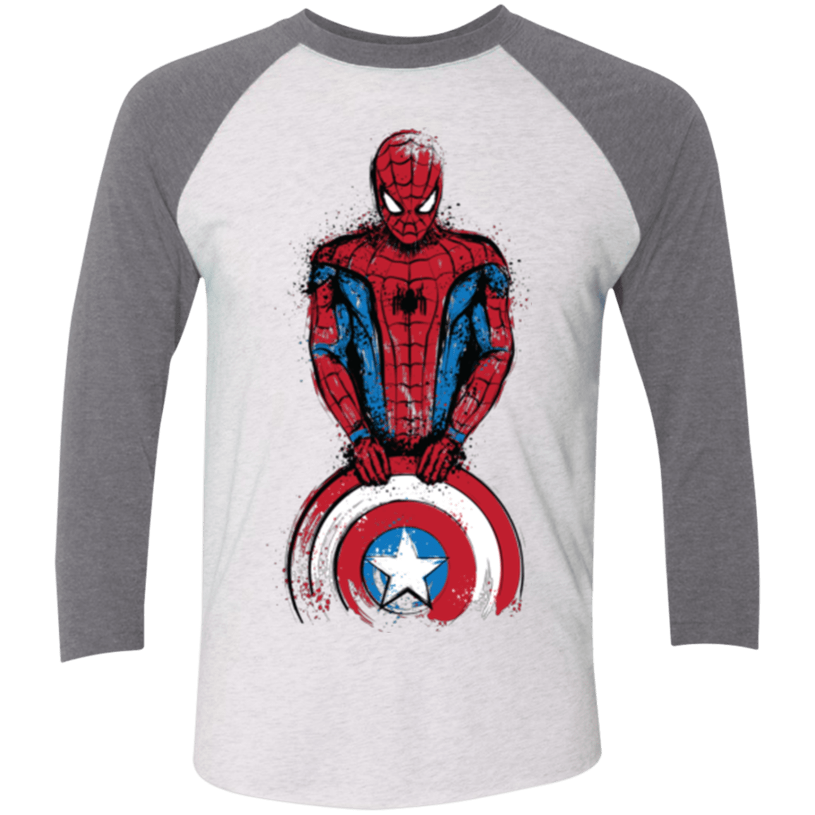 T-Shirts Heather White/Premium Heather / X-Small The Spider is Coming Men's Triblend 3/4 Sleeve