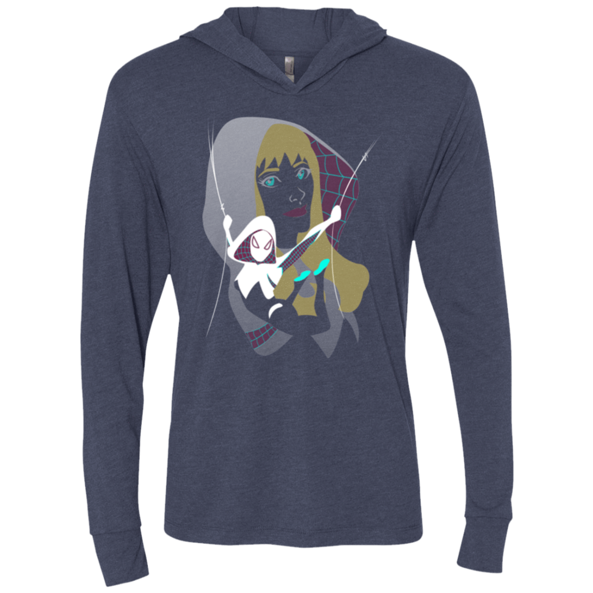 T-Shirts Vintage Navy / X-Small The Spider Triblend Long Sleeve Hoodie Tee