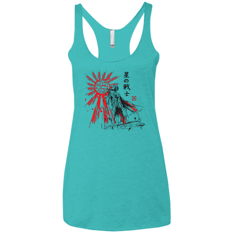 T-Shirts Tahiti Blue / X-Small The Star Warrior Women's Triblend Racerback Tank
