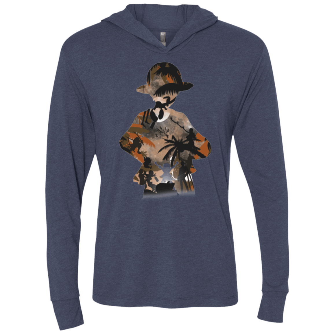 T-Shirts Vintage Navy / X-Small The Straw Hat Crew Triblend Long Sleeve Hoodie Tee