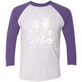 T-Shirts Heather White/Purple Rush / X-Small The Sunnyside Redemption Men's Triblend 3/4 Sleeve