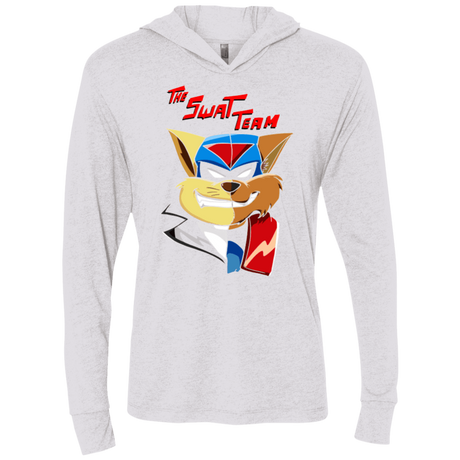 T-Shirts Heather White / X-Small The Swat Team Triblend Long Sleeve Hoodie Tee