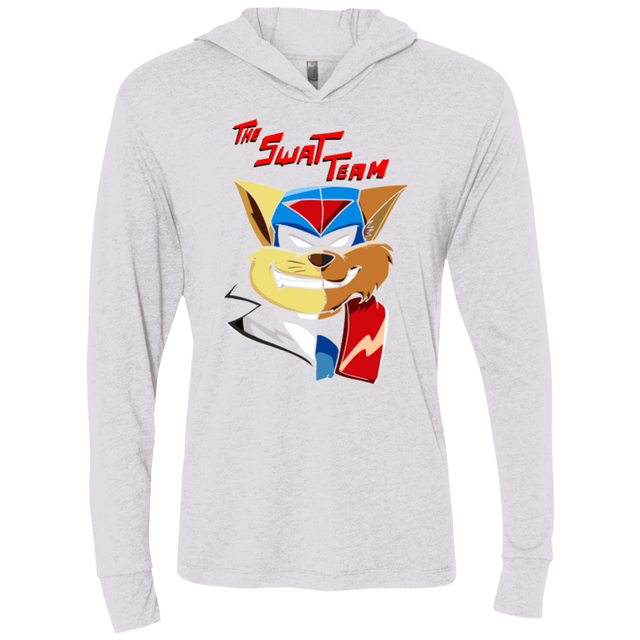 T-Shirts Heather White / X-Small The Swat Team Triblend Long Sleeve Hoodie Tee
