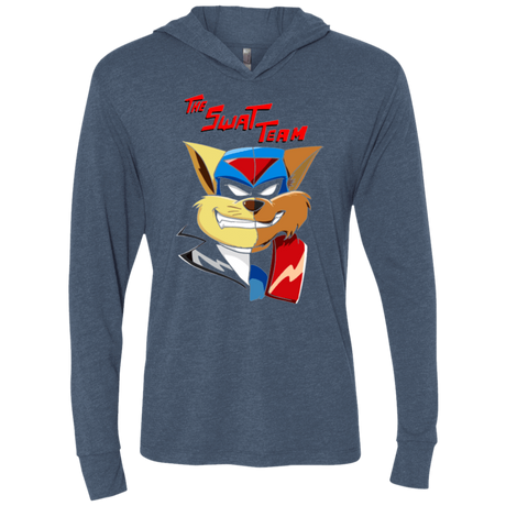 T-Shirts Indigo / X-Small The Swat Team Triblend Long Sleeve Hoodie Tee