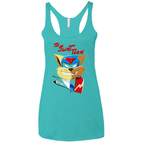 T-Shirts Tahiti Blue / X-Small The Swat Team Women's Triblend Racerback Tank