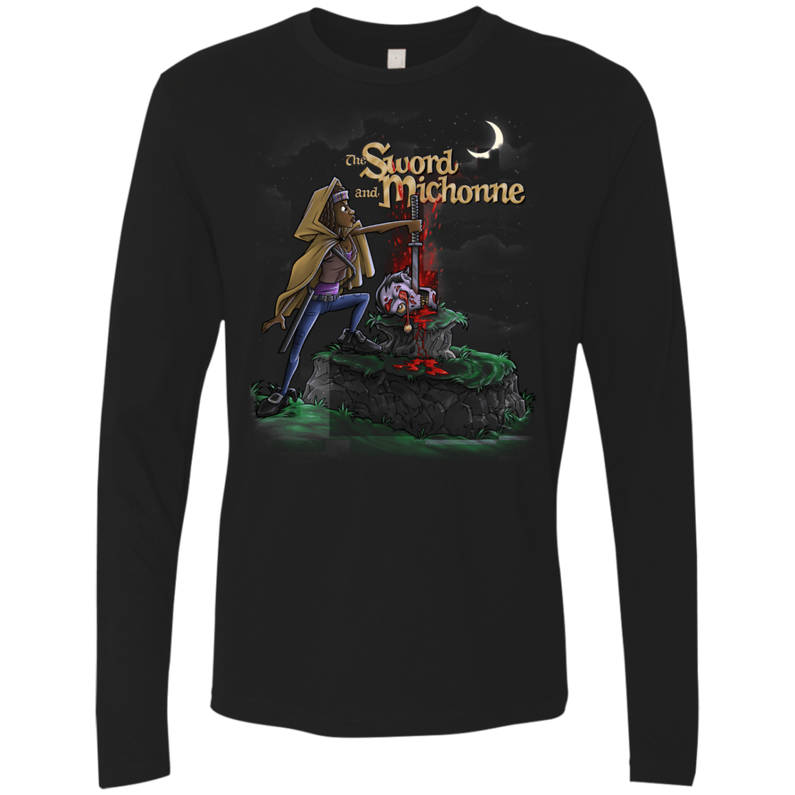 T-Shirts Black / Small The Sword and Michonne Men's Premium Long Sleeve