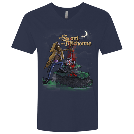 T-Shirts Midnight Navy / X-Small The Sword and Michonne Men's Premium V-Neck