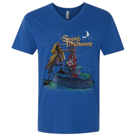 T-Shirts Royal / X-Small The Sword and Michonne Men's Premium V-Neck