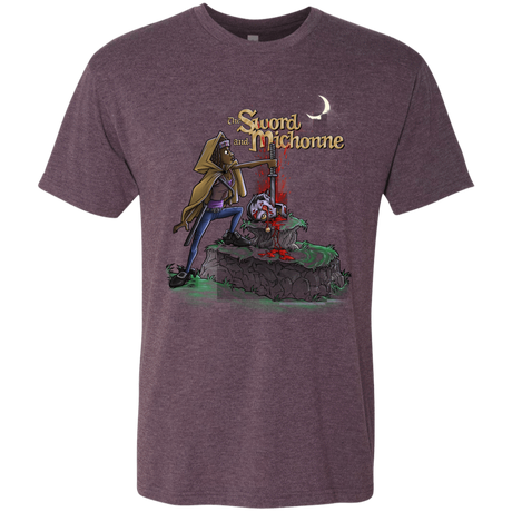 T-Shirts Vintage Purple / Small The Sword and Michonne Men's Triblend T-Shirt