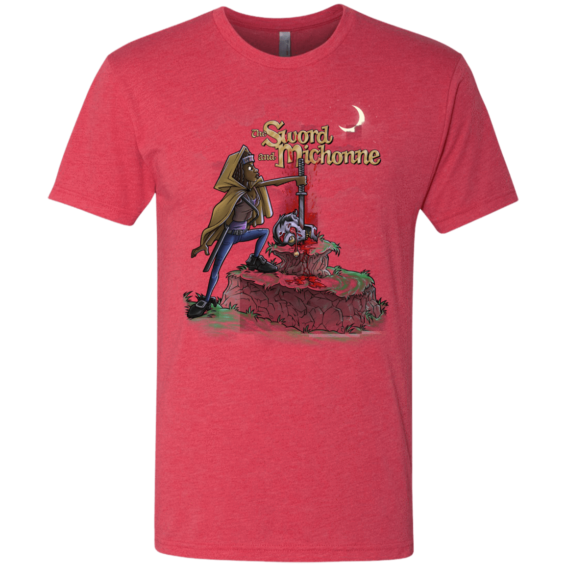 T-Shirts Vintage Red / Small The Sword and Michonne Men's Triblend T-Shirt