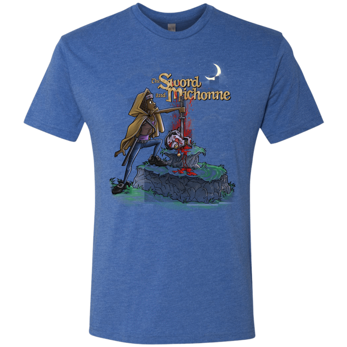 T-Shirts Vintage Royal / Small The Sword and Michonne Men's Triblend T-Shirt