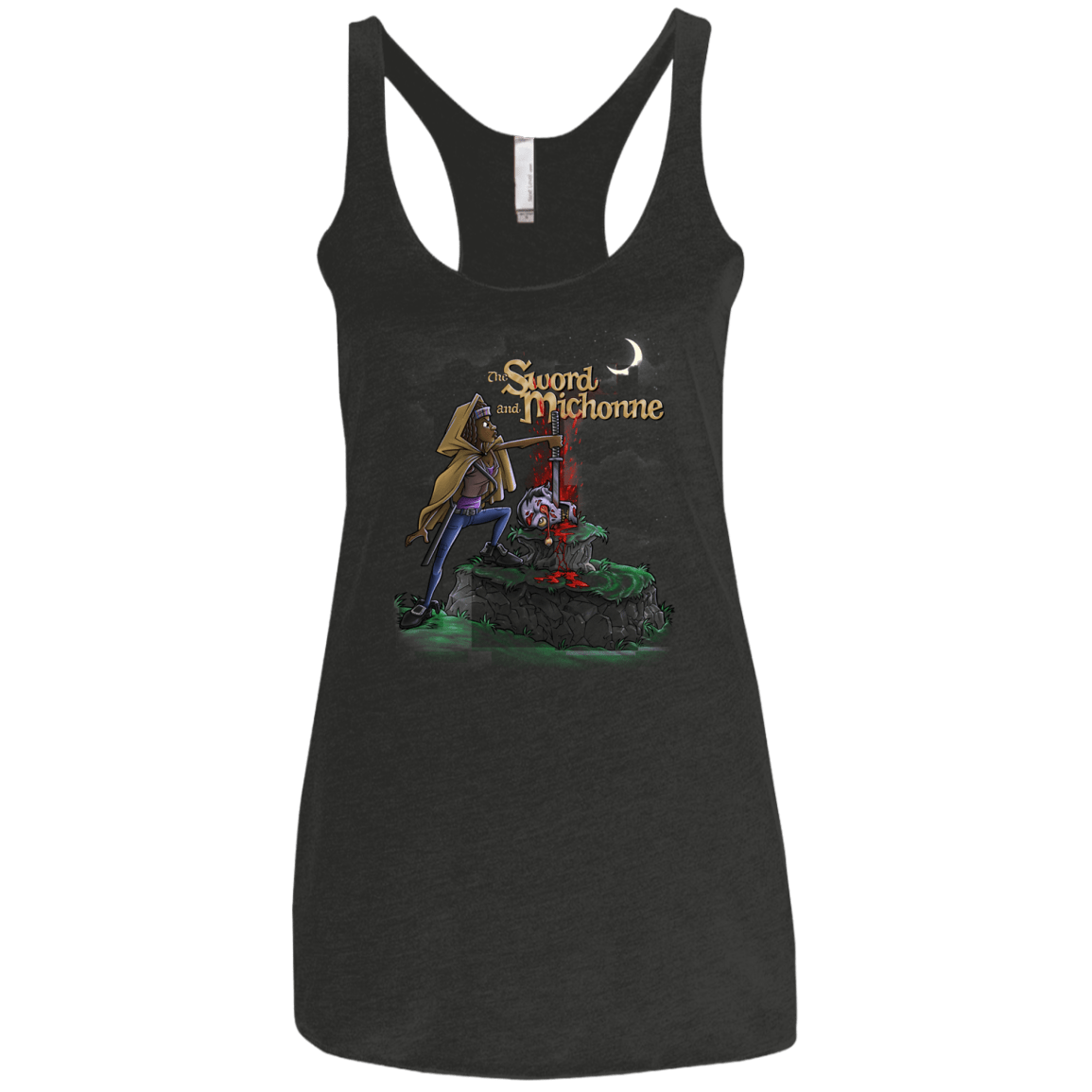 T-Shirts Vintage Black / X-Small The Sword and Michonne Women's Triblend Racerback Tank