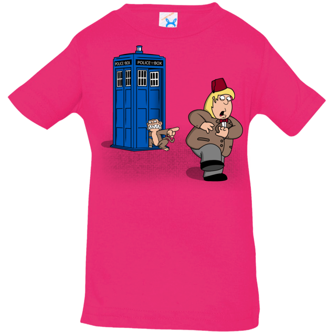 T-Shirts Hot Pink / 6 Months The Tardis Monkey Infant Premium T-Shirt