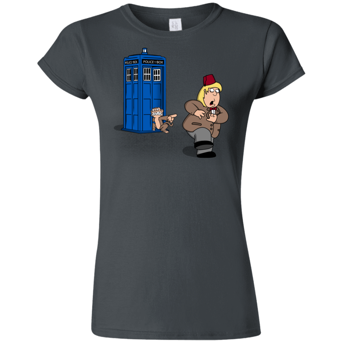 T-Shirts Charcoal / S The Tardis Monkey Junior Slimmer-Fit T-Shirt