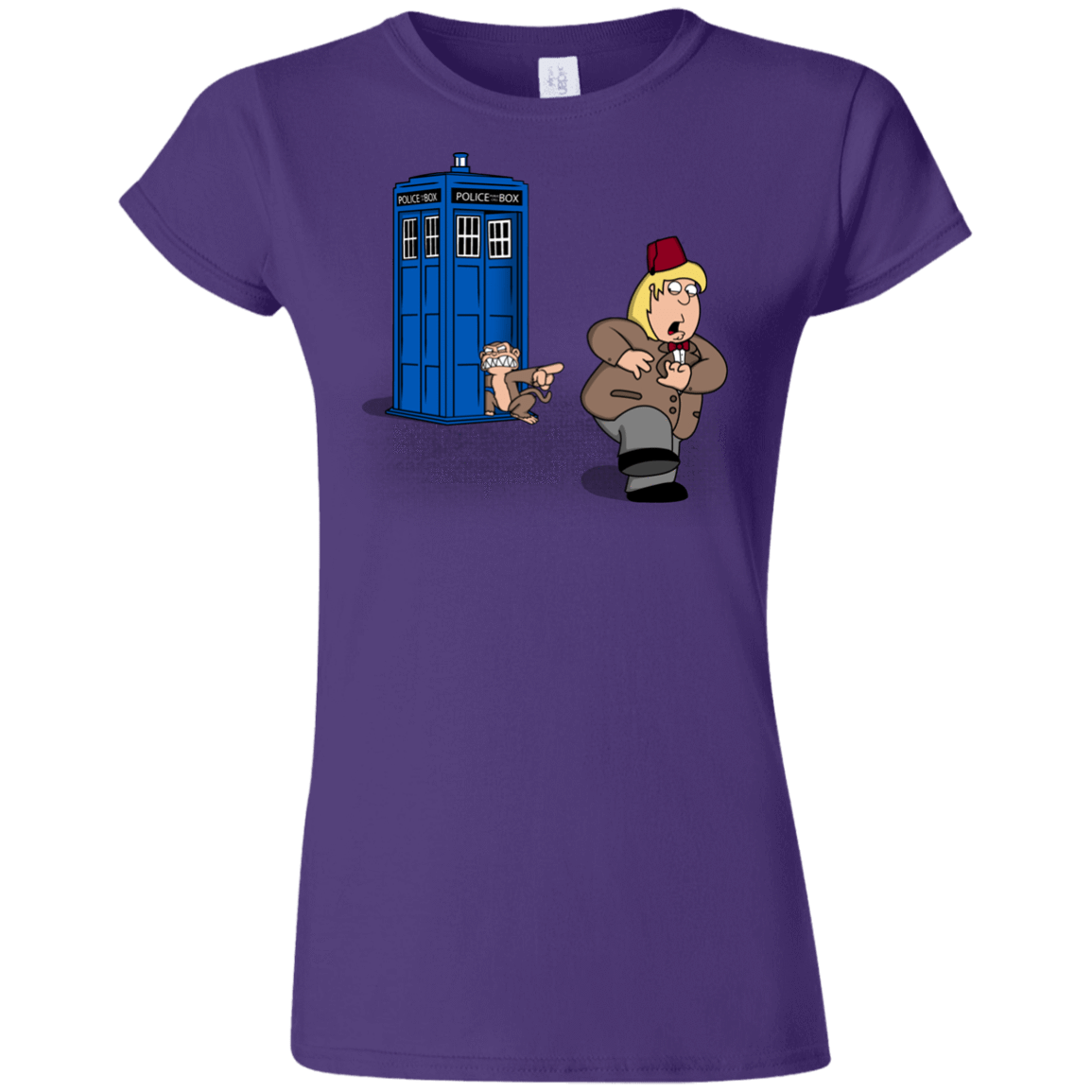 T-Shirts Purple / S The Tardis Monkey Junior Slimmer-Fit T-Shirt