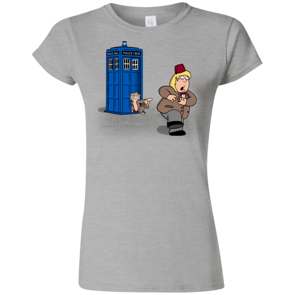 T-Shirts Sport Grey / S The Tardis Monkey Junior Slimmer-Fit T-Shirt