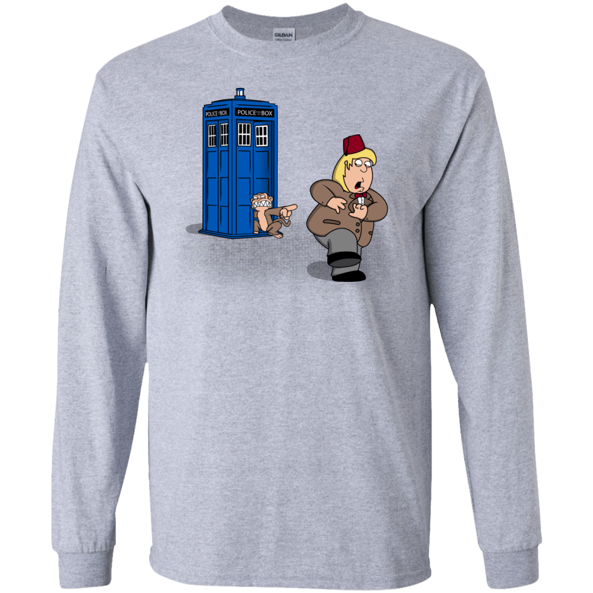 T-Shirts Sport Grey / S The Tardis Monkey Long Sleeve T-Shirt