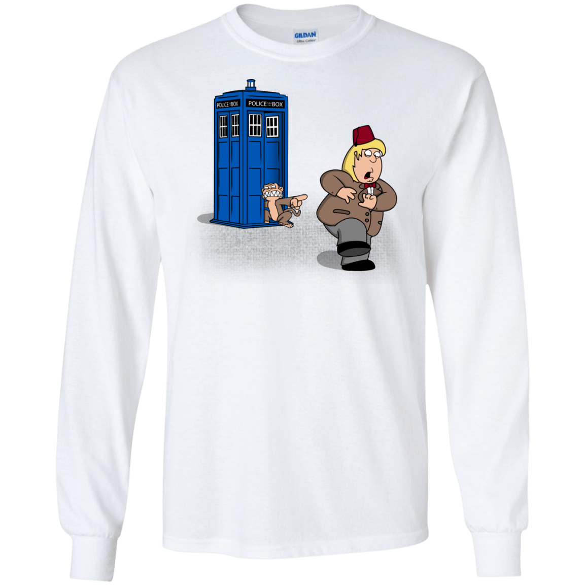 T-Shirts White / S The Tardis Monkey Long Sleeve T-Shirt