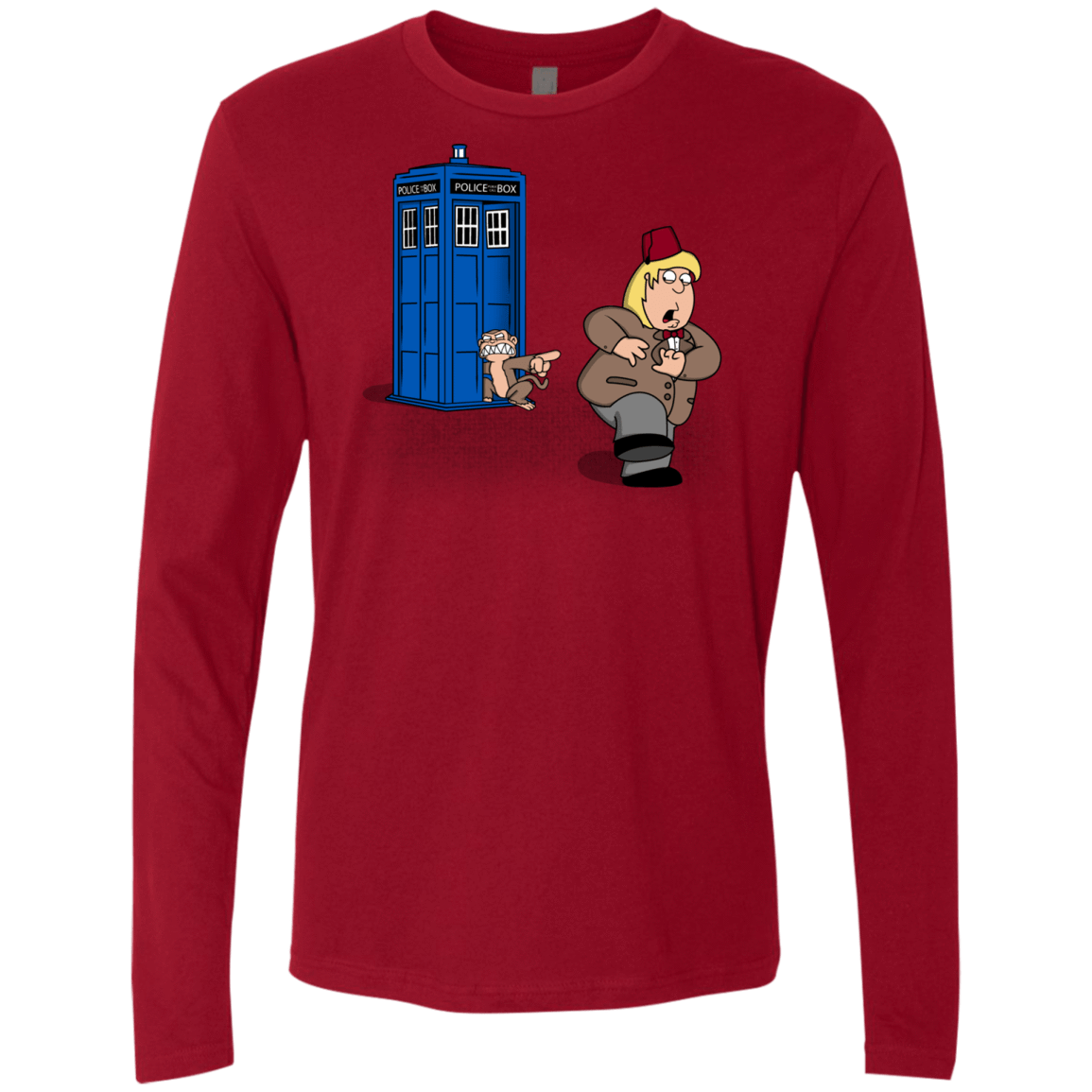 T-Shirts Cardinal / S The Tardis Monkey Men's Premium Long Sleeve