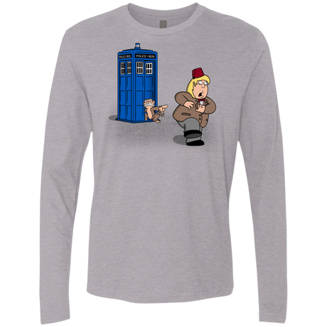 T-Shirts Heather Grey / S The Tardis Monkey Men's Premium Long Sleeve