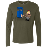 T-Shirts Military Green / S The Tardis Monkey Men's Premium Long Sleeve