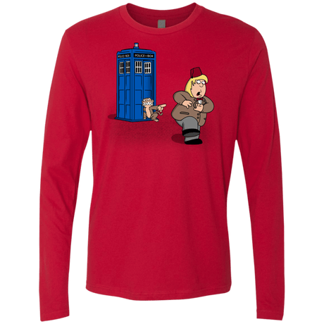 T-Shirts Red / S The Tardis Monkey Men's Premium Long Sleeve