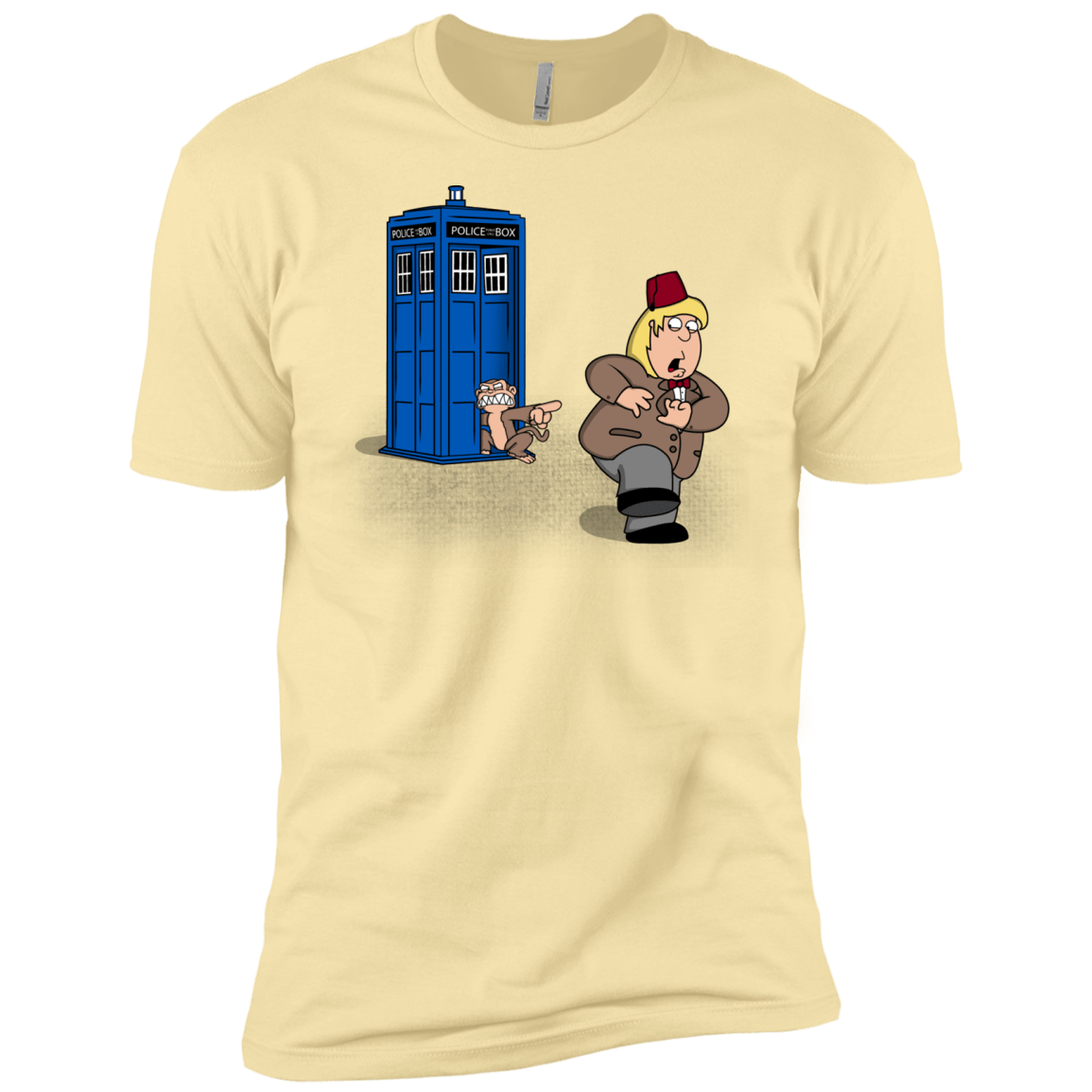 T-Shirts Banana Cream / X-Small The Tardis Monkey Men's Premium T-Shirt