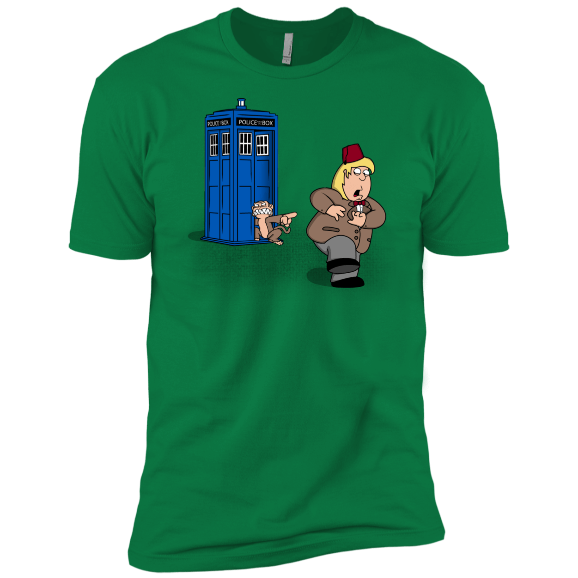 T-Shirts Kelly Green / X-Small The Tardis Monkey Men's Premium T-Shirt