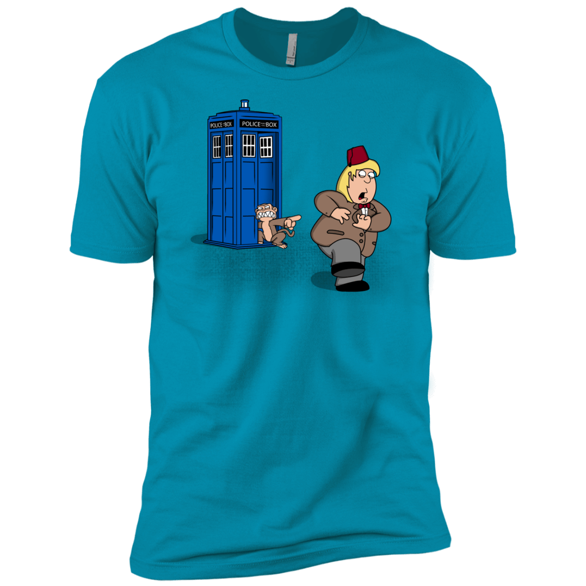T-Shirts Turquoise / X-Small The Tardis Monkey Men's Premium T-Shirt