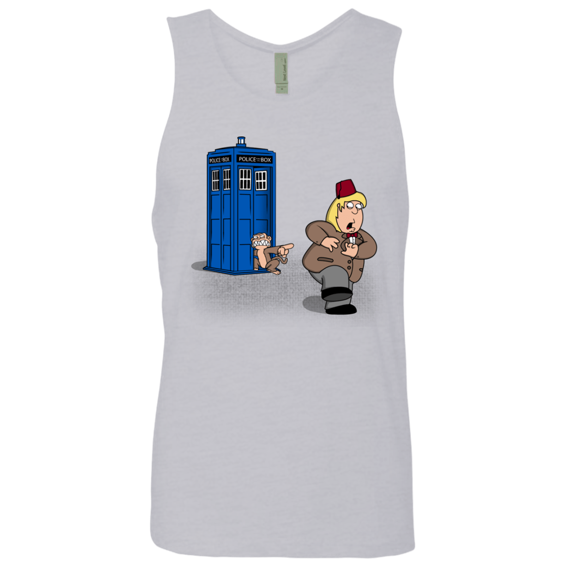 T-Shirts Heather Grey / S The Tardis Monkey Men's Premium Tank Top