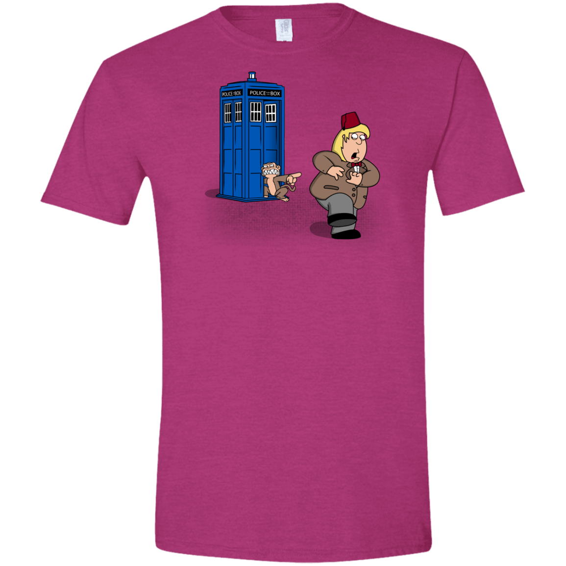 T-Shirts Antique Heliconia / S The Tardis Monkey Men's Semi-Fitted Softstyle