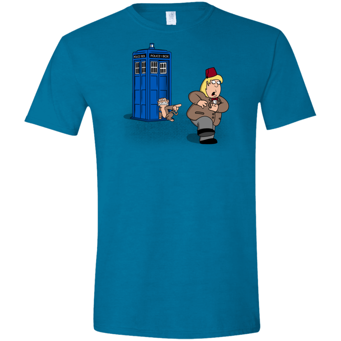 T-Shirts Antique Sapphire / S The Tardis Monkey Men's Semi-Fitted Softstyle
