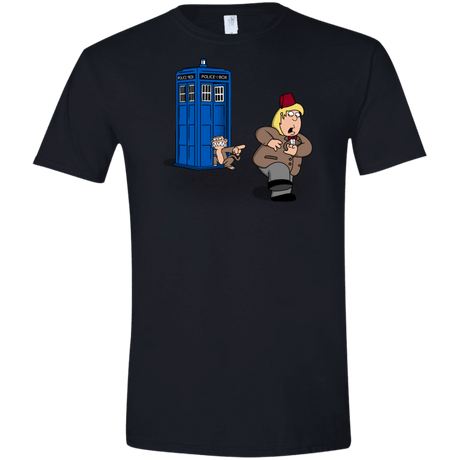 T-Shirts Black / X-Small The Tardis Monkey Men's Semi-Fitted Softstyle