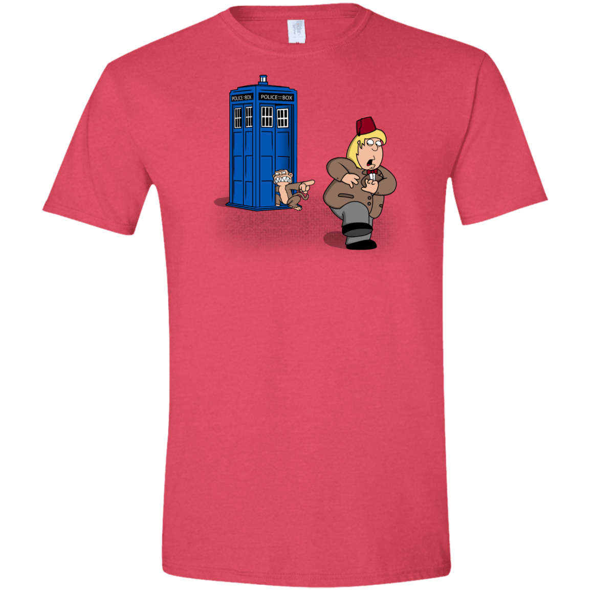 T-Shirts Heather Red / S The Tardis Monkey Men's Semi-Fitted Softstyle
