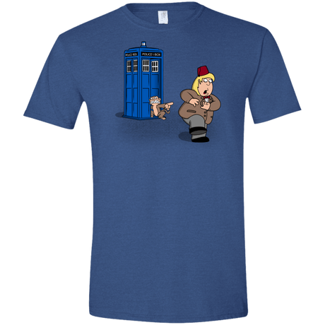 T-Shirts Heather Royal / X-Small The Tardis Monkey Men's Semi-Fitted Softstyle