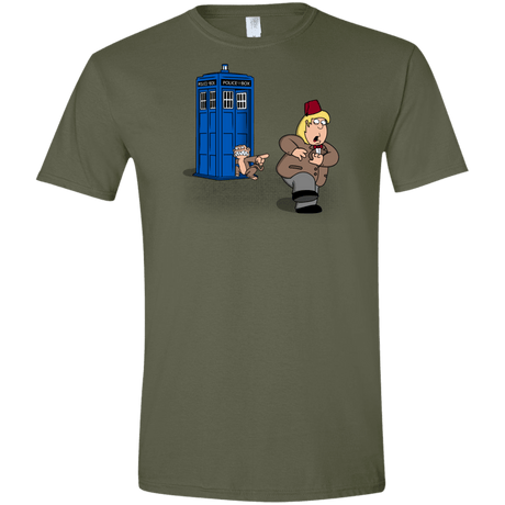 T-Shirts Military Green / S The Tardis Monkey Men's Semi-Fitted Softstyle