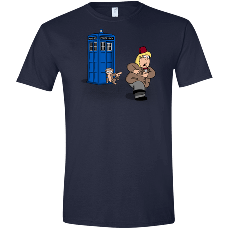 T-Shirts Navy / X-Small The Tardis Monkey Men's Semi-Fitted Softstyle