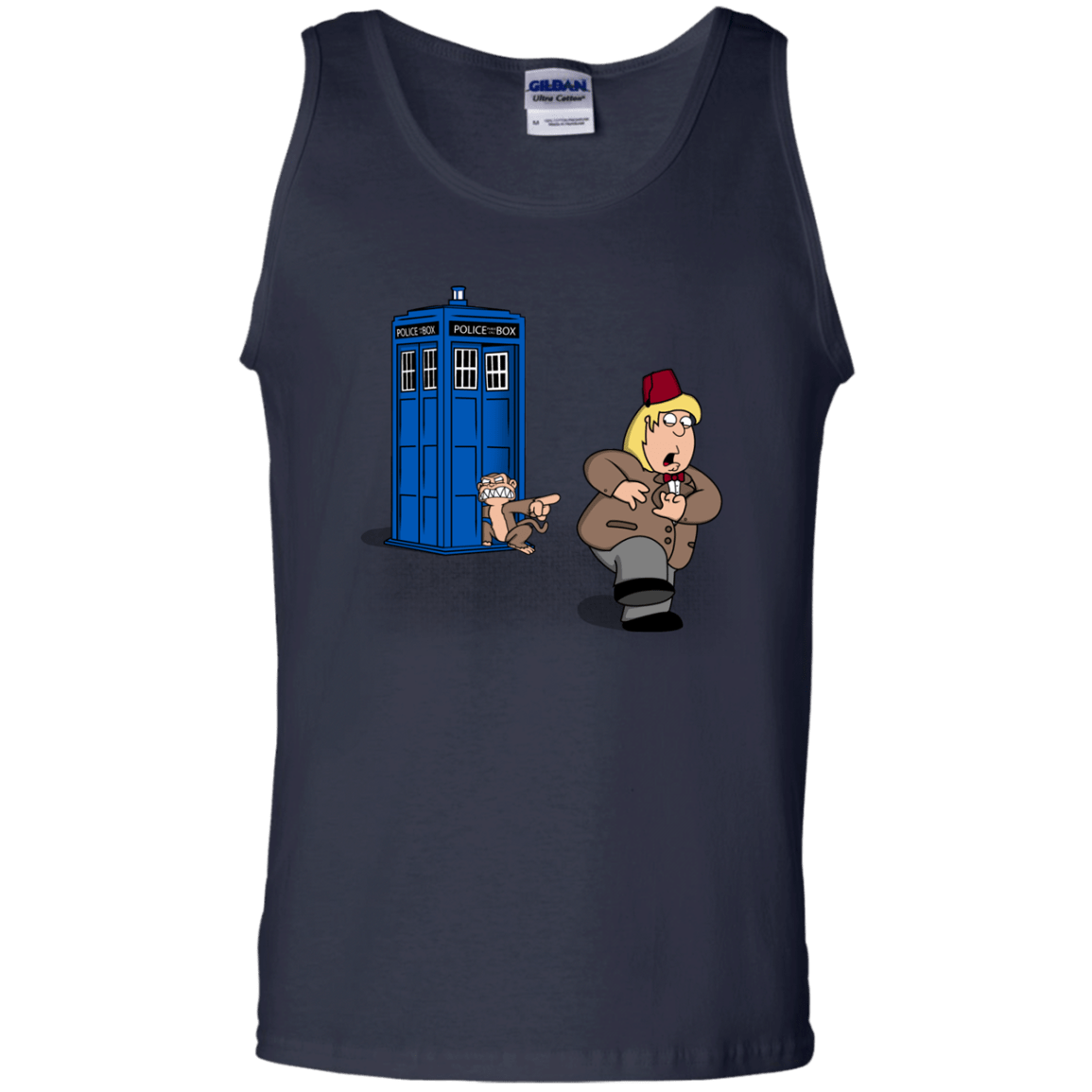 T-Shirts Navy / S The Tardis Monkey Men's Tank Top