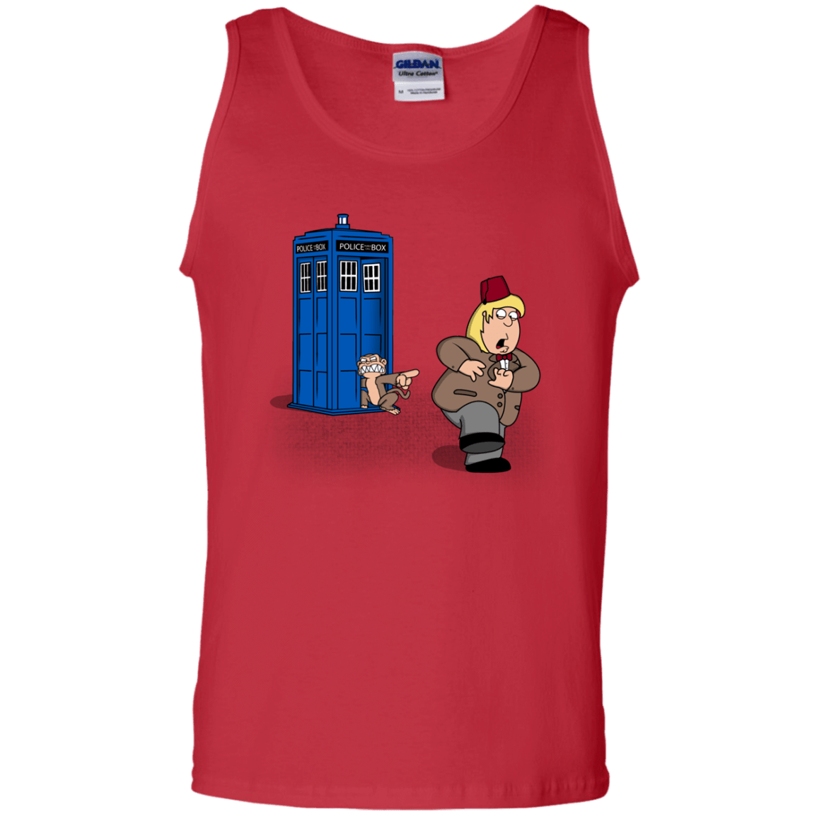 T-Shirts Red / S The Tardis Monkey Men's Tank Top