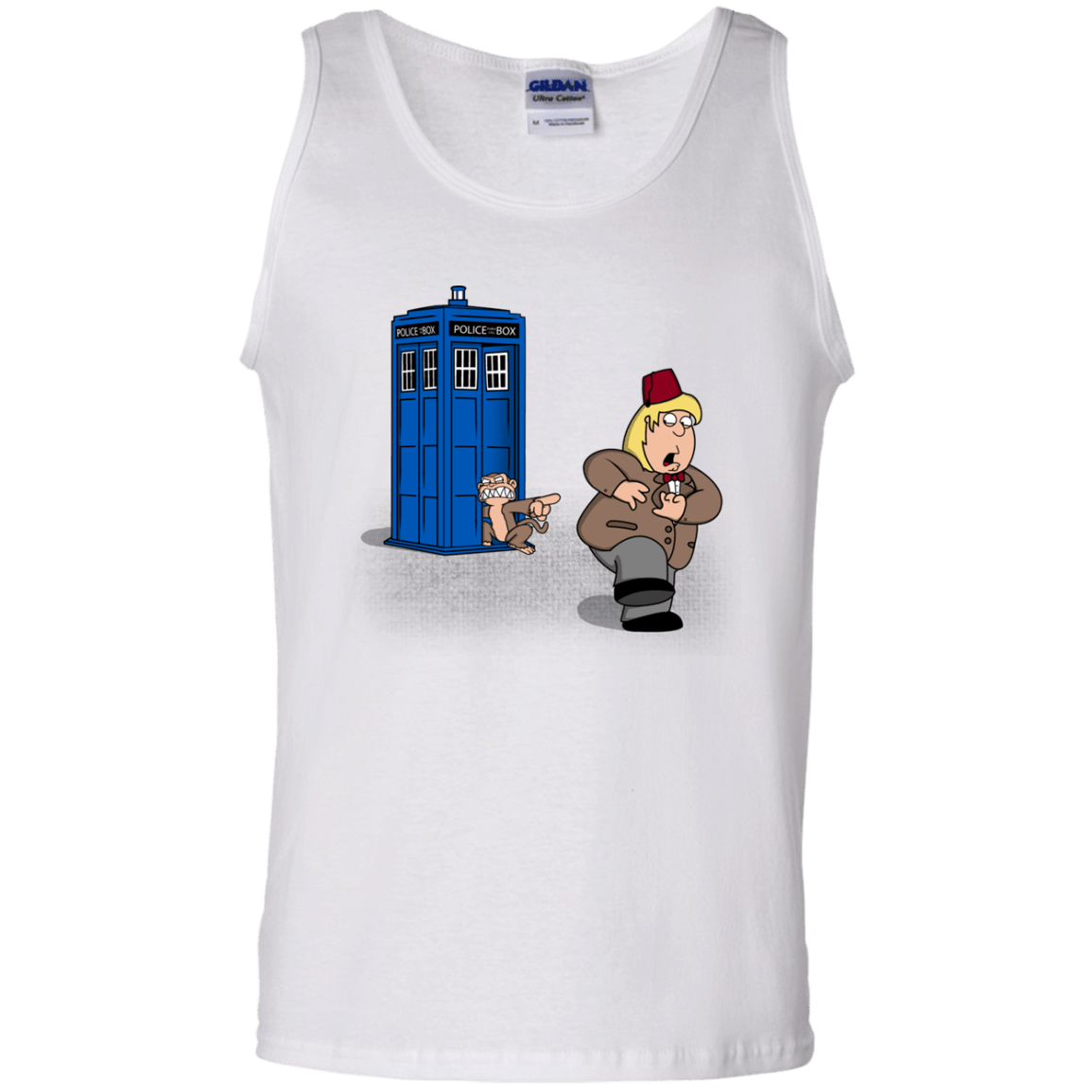 T-Shirts White / S The Tardis Monkey Men's Tank Top